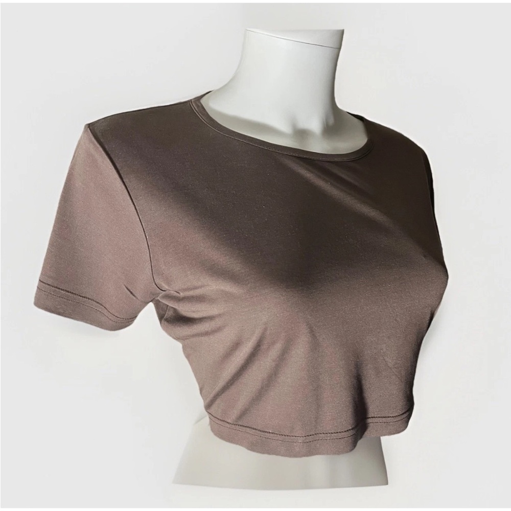 NWOT Hanro Cotton/ Silk Brown Crop Top Medium